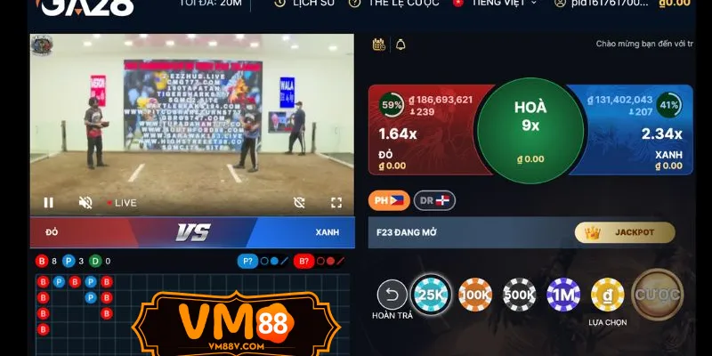 Stream 4K Sảnh Đá Gà GA28 cựa dao